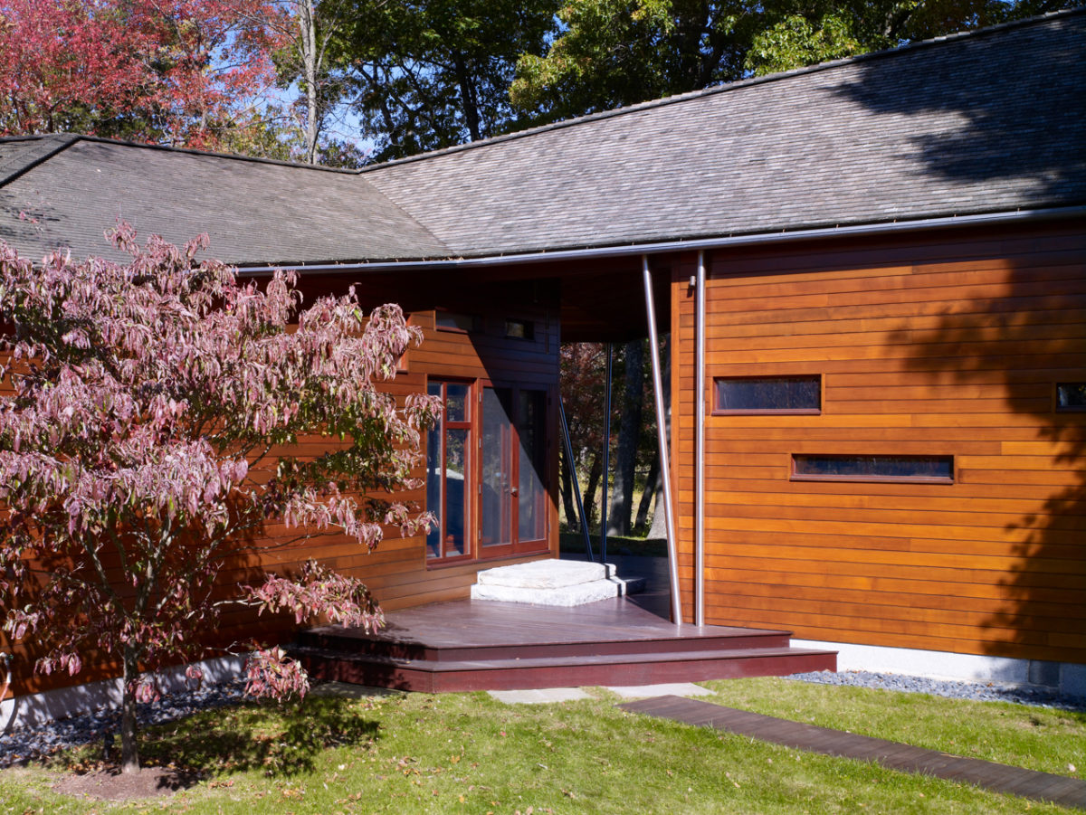 Contemporary new england pool house